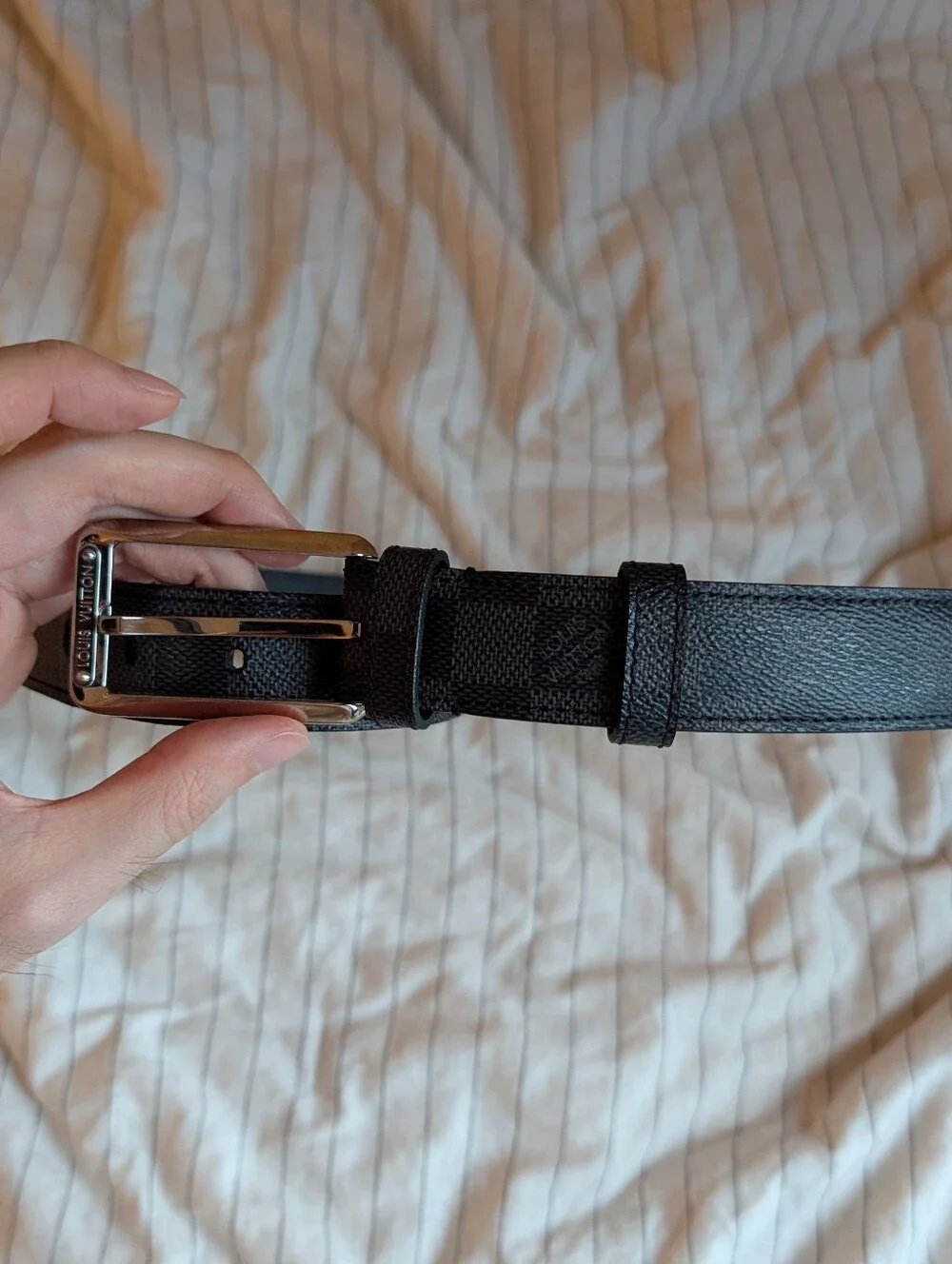 Louis Vuitton 30mm Damier Graphite belt
